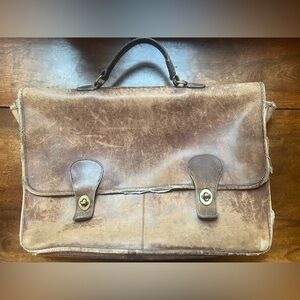 Vintage COACH 1987 Highly Distressed Brown Leather Briefcase